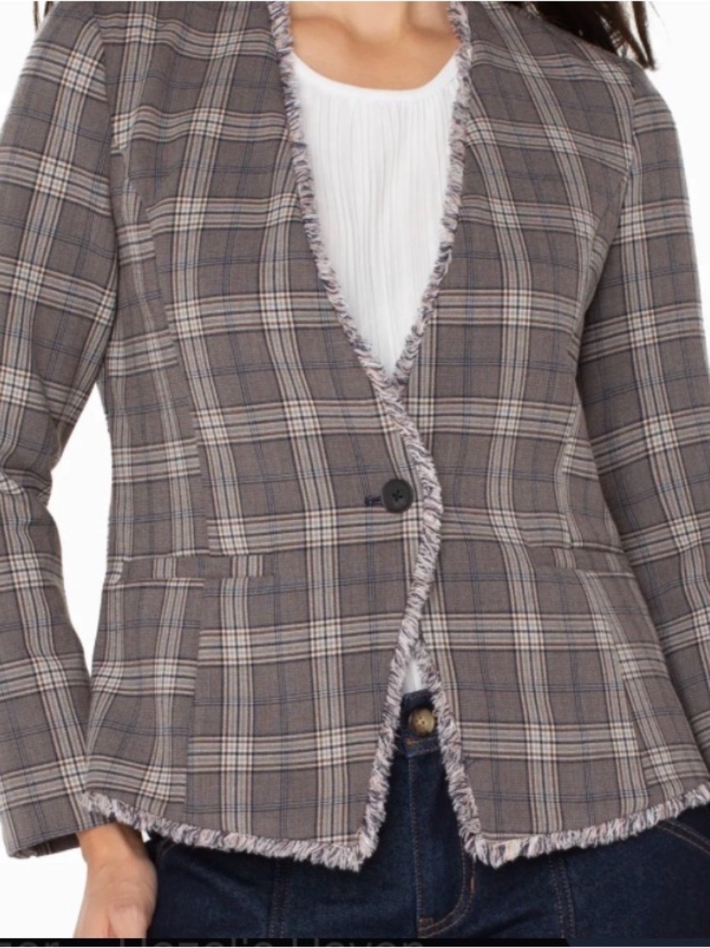 Liverpool - Brown/Navy Glen Check Blazer - NWT - Size Medium